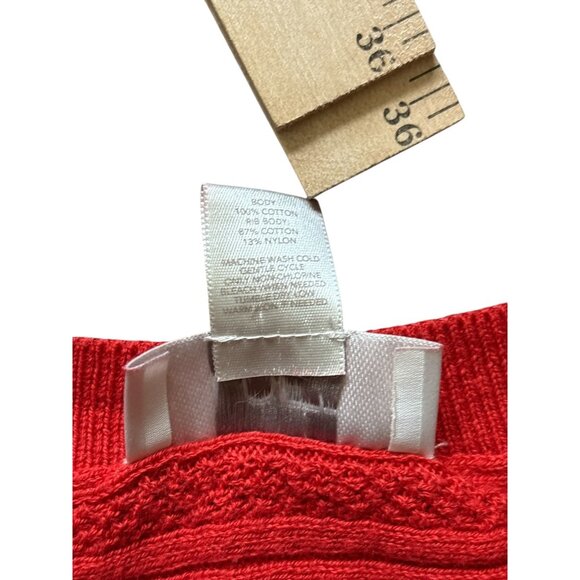 LOFT Sweater Womens Small Red Textured Knit Pullover Crewneck Lightweight Casual - Picture 4 of 6